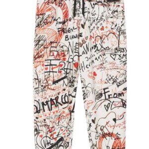 Burberry Sweat Pants Graffiti Print Cotton (M)